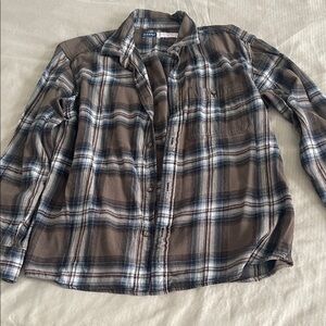 Old Navy Plaid Shirt in Brown and Blue